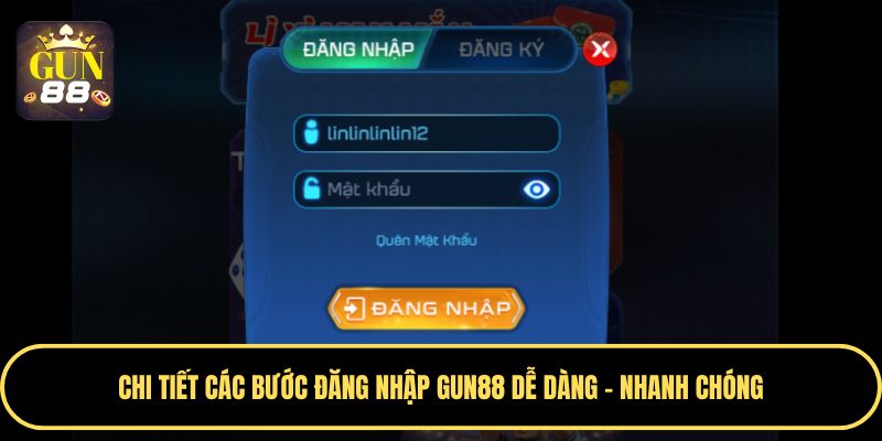 Hướng dẫn đăng nhập Gun88