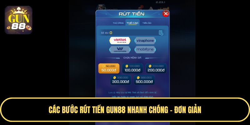 Thành viên cần kiểm tra thông tin cẩn thận khi rút tiền Gun88